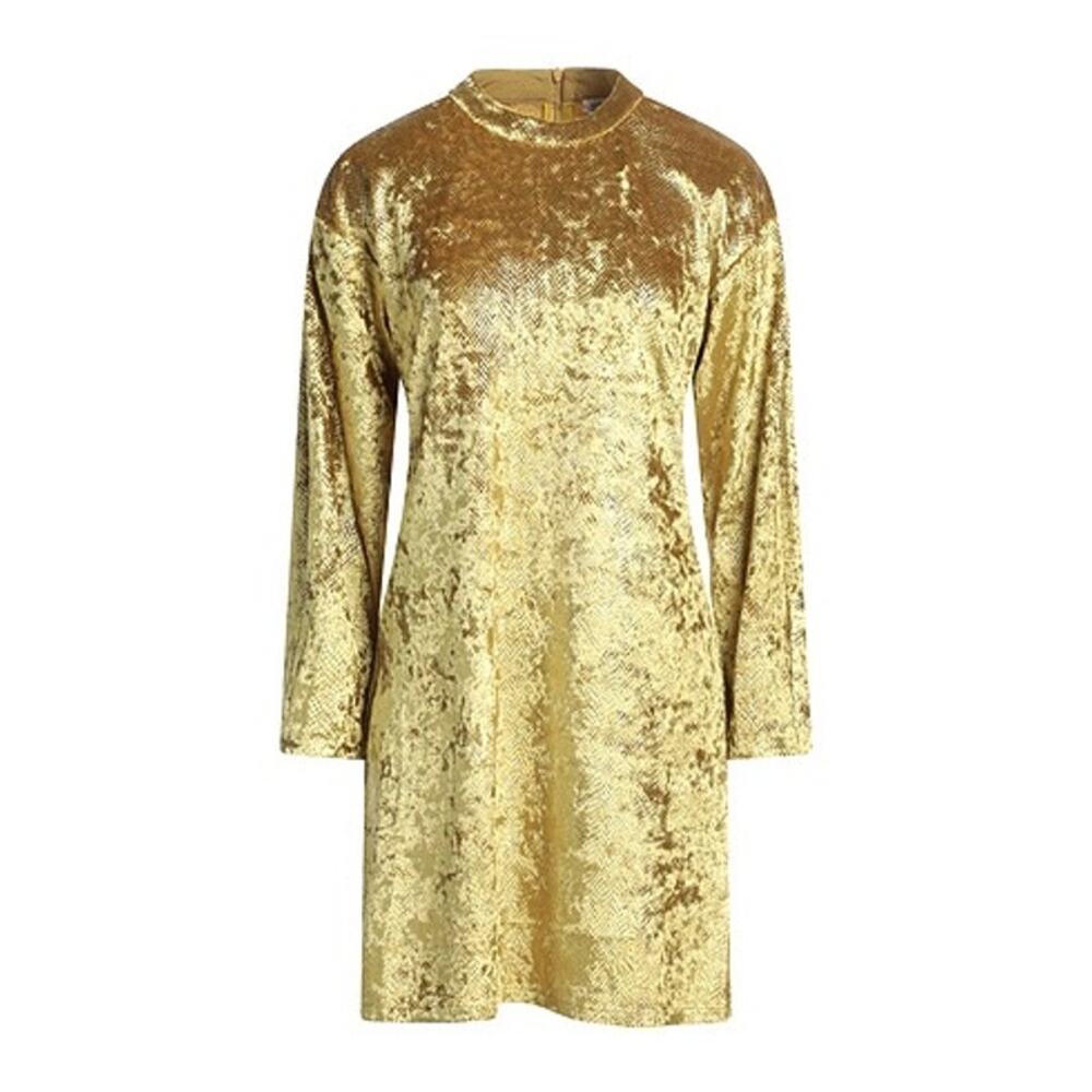 Molly Bracken Gold Velvet Mini Dress
